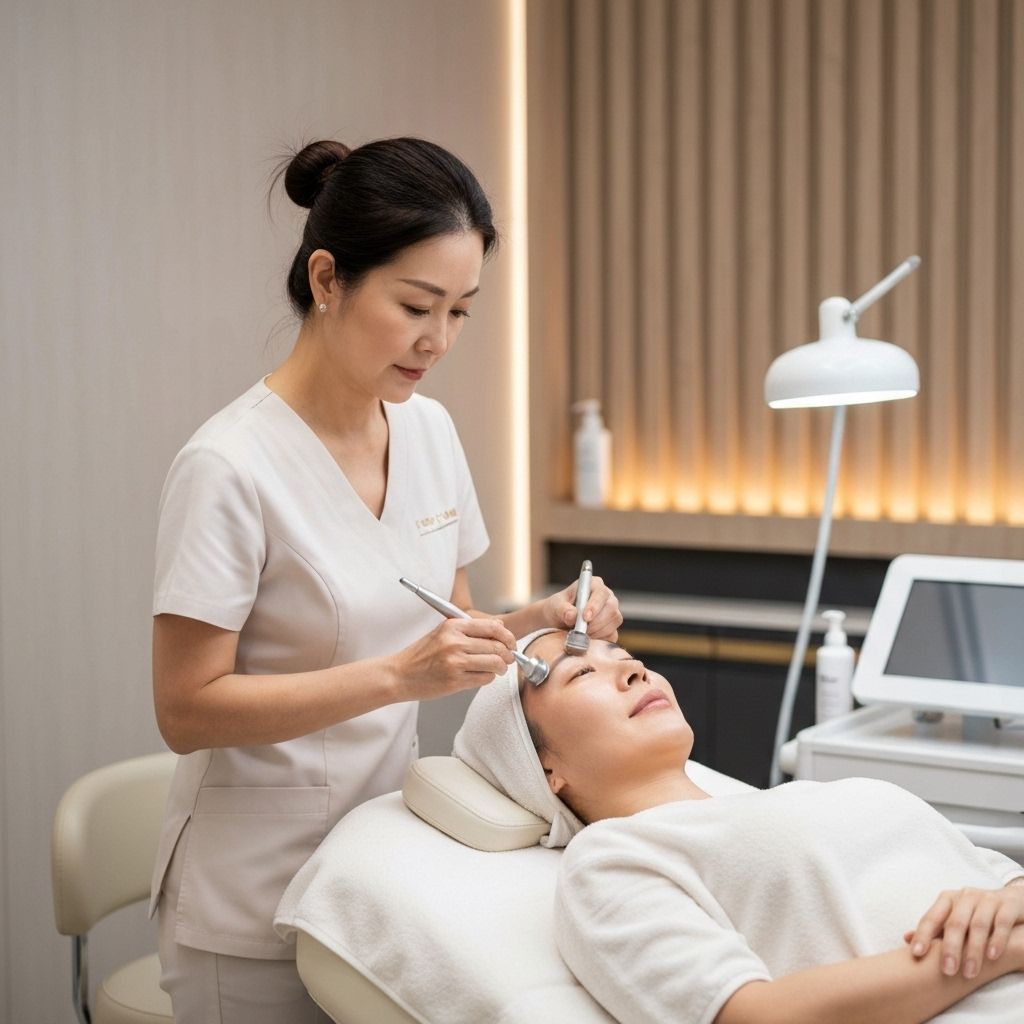 Aesthetics professional performing treatment