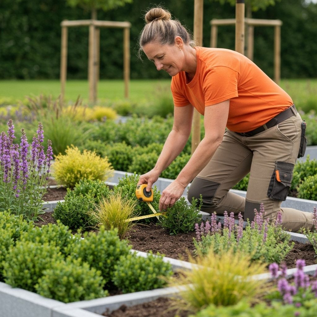 Professional landscaper at work